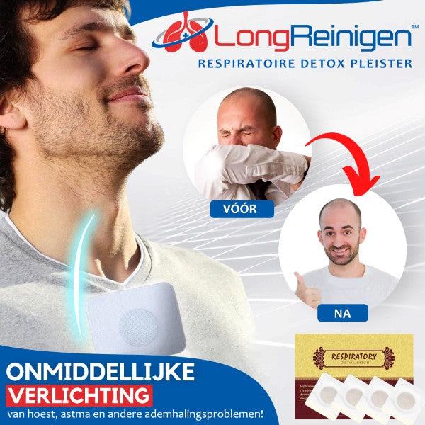 Ontvang 8 pakjes LongReinigen™ Respiratoire Detox Pleister met 75% Korting