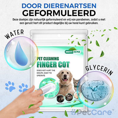 PetCare™ Dental Reinigingsdoekje voor huisdieren